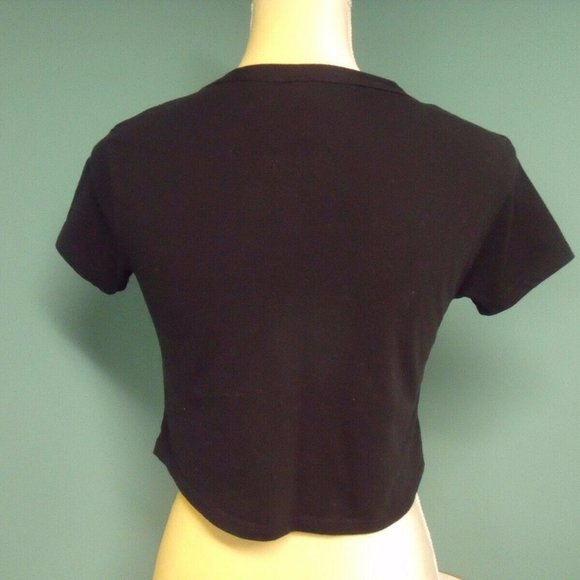 Summer Cropped Jr.'s Top Sz XS Daisies Short sl - Picture 3 of 3